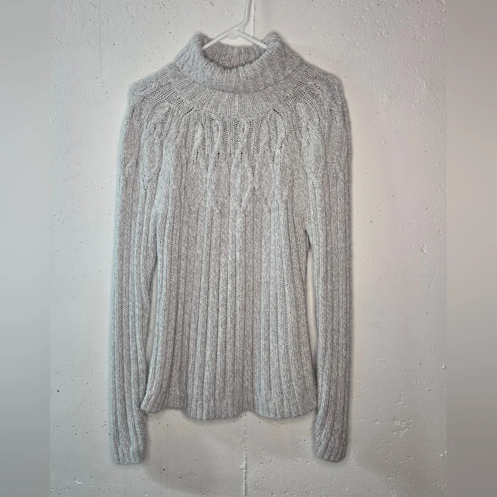 St. John's Bay Light Gray Turtleneck Sweater - Picture 2 of 7